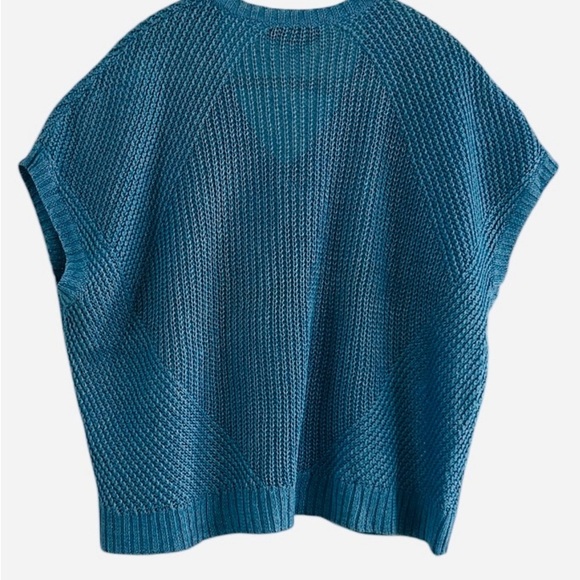 Polo Ralph Lauren Women’s Turquoise 100% Linen V-Neck Boxy Sleeveless Sweater XS - Picture 2 of 7